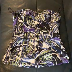 Banana Republic stretch strapless back zip top